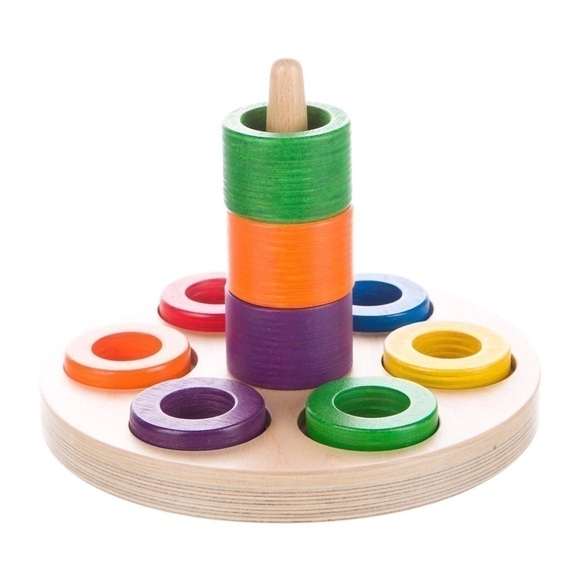 Montessori Wood Stable Stacker Toy - Picture 4 of 12
